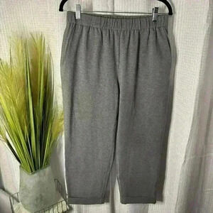 Eileen Fisher Women’s XS Cropped Sweatpants Pull On Pockets Cuffed Leg Organic